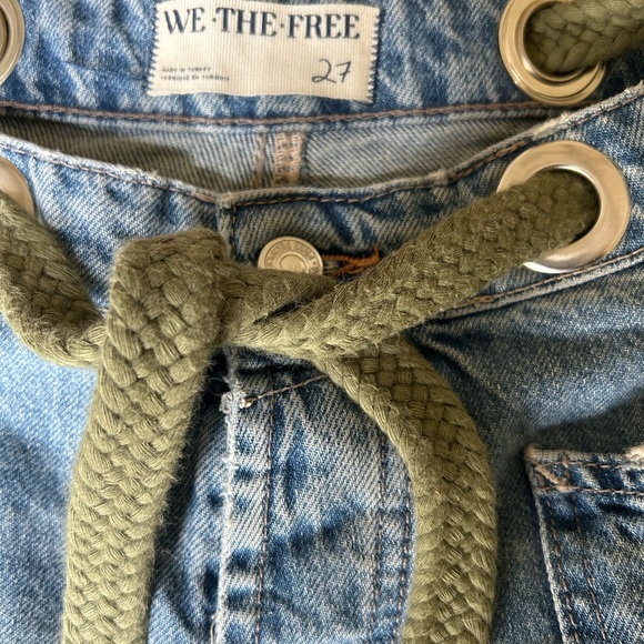 Free People We The Free Moxie Low Slung Pull-On Barrel Jeans Sz 27 - Picture 2 of 8